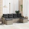 vidaXL Tuin Sofa Set met kussen 6 pcs Lichtgrijs Poly riet