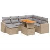 vidaXL 8-delige Loungeset met kussens poly rattan beige