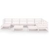 vidaXL 10-delige Loungeset massief grenenhout wit