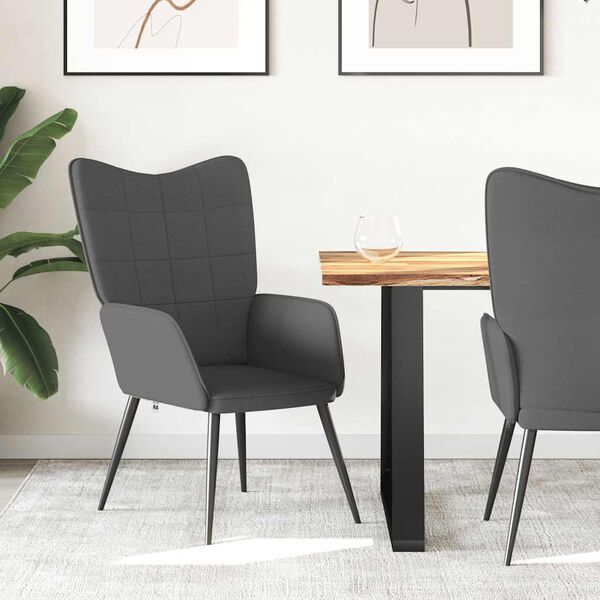 vidaXL Relaxstoel stof donkergrijs