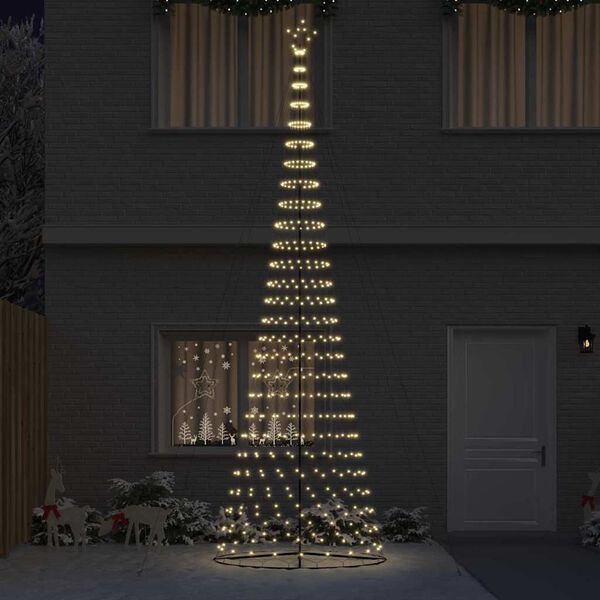 vidaXL LED Kerstboom met 550 LED Warmwit 160 x 160 x 500 cm Metaal