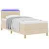 vidaXL LED Box Spring Bed met matras met LED Cr&egrave;me 80 x 200 cm Stof