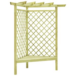 vidaXL Hoekpergola met zitting 130x130x197 cm ge&iuml;mpregneerd grenenhout