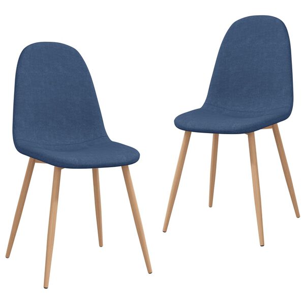 vidaXL Eetkamerstoelen 2 st stof blauw
