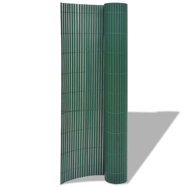 vidaXL Tuinafscheiding dubbelzijdig 90x500 cm PVC groen