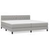 vidaXL Boxspring met matras stof lichtgrijs 200x200 cm