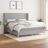 vidaXL Boxspring met matras stof lichtgrijs 160x200 cm