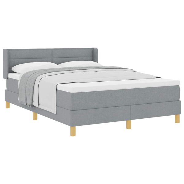 vidaXL Boxspringbed met matras Lichtgrijs 140 x 190 cm Stof