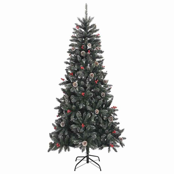 vidaXL Kunstkerstboom met 300 LED Groen 210 cm PVC en Plastic en Staal
