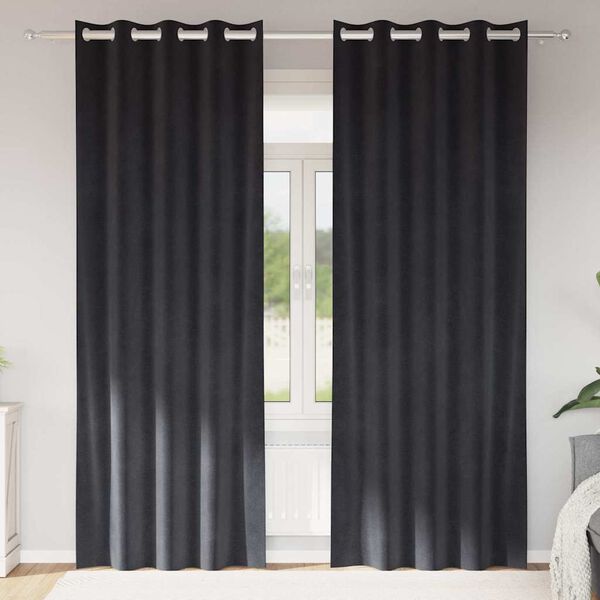 vidaXL Verduisterende gordijnen 2 pcs Donkergrijs 140 x 260 cm Fluweel