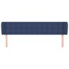 vidaXL Hoofdbord met randen 203x23x78/88 cm stof blauw
