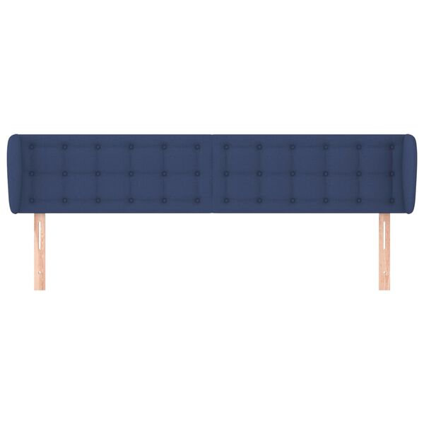 vidaXL Hoofdbord met randen 203x23x78/88 cm stof blauw
