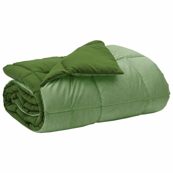 vidaXL Winter Dekbed Gekwilt Groen 200 x 200 cm Microfiber