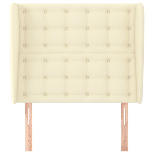 vidaXL Hoofdbord met randen 83x23x118/128 cm kunstleer cr&egrave;mekleurig