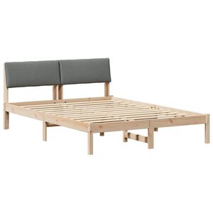 vidaXL Bedframe Bruin en donkergrijs 140 x 190 cm Massief grenenhout