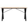 vidaXL Eettafel Y-frame 140x80x75 cm massief grenenhout en staal