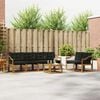 vidaXL Buiten bankenset met kussen 7 pcs Natuurlijk en Zwart