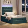 vidaXL Ottoman bed met matrassen en LED's 120x200cm fluweel