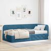 vidaXL Hoekbedframe met matras Blauw 90 x 200 cm Fluweel