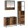 vidaXL Badkamermeubelset met lade 3 pcs Oud Hout Bewerkt hout