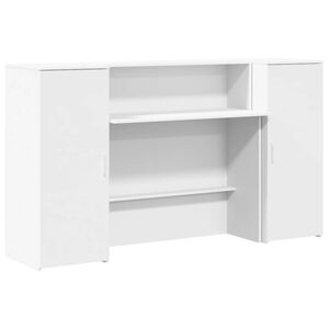 vidaXL Receptiebalie Wit 180x50x103,5 cm Bewerkt Hout