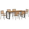 vidaXL Tuin eettafelset 7 st Grijs en Bruin poly rattan