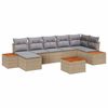 vidaXL Tuin Sofa Set met kussen 8 pcs beige en lichtgrijs Poly Rattan