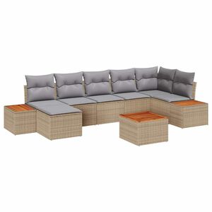 vidaXL Tuinbankenset 8 st 7-Aantal zitplaatsen Beige en Licht Grijs