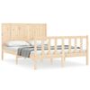 vidaXL Bedframe met hoofdbord massief hout