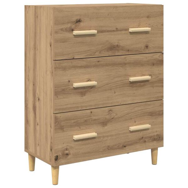 vidaXL Dressoir Artisan Eiken 69,5 x 34 x 90 cm Bewerkt hout