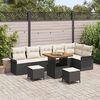 vidaXL Tuin Sofa Set met kussen met opslag 9 pcs Zwart en Cr&egrave;me