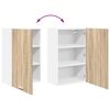 vidaXL Hangkast Sonoma Eik en Wit 50 x 31 x 80 cm Bewerkt hout