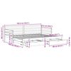 vidaXL Slaapbank met onderschuifbed/lades zonder matras 90x190 cm wit