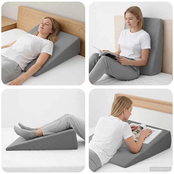 vidaXL Wedge Kussen Effen Grijs