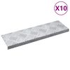 vidaXL Trap Tread 10 st 60 x 18 x 2,5 cm Zilver Aluminium Rechthoekig