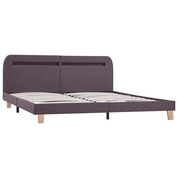 vidaXL Bedframe met LED zonder matras stof taupe 150x200 cm