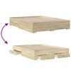 vidaXL Bedframe met lades bewerkt hout sonoma eikenkleurig 150x200 cm