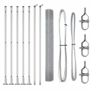 vidaXL gelast draadhek met betonnen voetstuk 10 x 1 m zilver Mesh