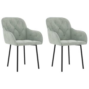 vidaXL Eetkamerstoelen 2 st fluweel lichtgrijs