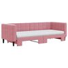 vidaXL Slaapbank onderschuifbed en matrassen 80x200 cm fluweel roze