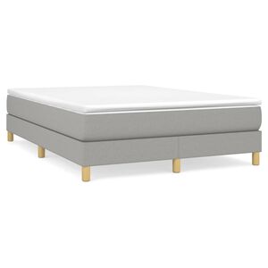 vidaXL Boxspring bed stof lichtgrijs 140x200 cm
