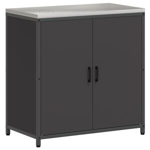 vidaXL Keukenopslag HATTEM Zwart 90 x 50 x 92 cm Staal