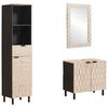vidaXL Badkamer Sets 3 pcs Witte Was Afwerking Massief Mango Hout