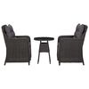 vidaXL Tuinstoelen 2 st met theetafel poly rattan zwart