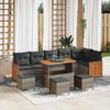 vidaXL Tuin Sofa Set 10 pcs Grijs Donkergrijs poly rattan