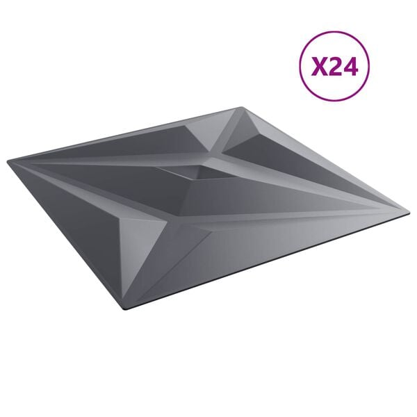 vidaXL Wandpanelen Ster 24 pcs Ster Grijs 50 x 50 cm XPS Schuim