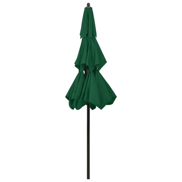 vidaXL Parasol 3-laags met aluminium paal 2,5 m groen