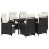 vidaXL Bank tafel set met kussen met kussen 7 pcs Zwart en Cream Wit