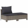 vidaXL 2-delige tuinloungeset met kussens grijs poly rattan