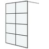 vidaXL Inloopdouchewand 140x195 cm mat ESG-glas zwart